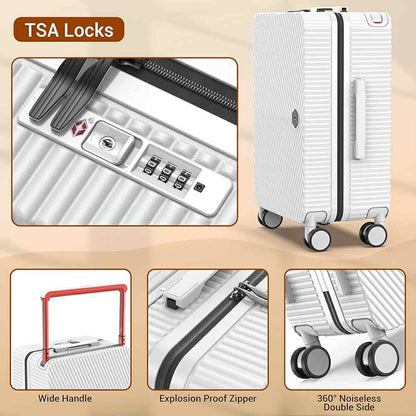 Lightweight Carry-On Hard Shell for Easy Travel - White