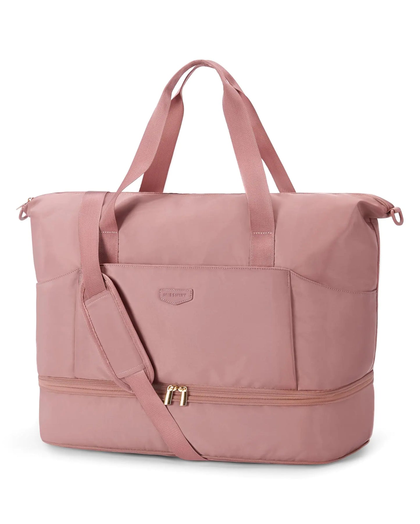 MISSNINE Stylish Expandable Weekender with Shoe Pocket - Pink