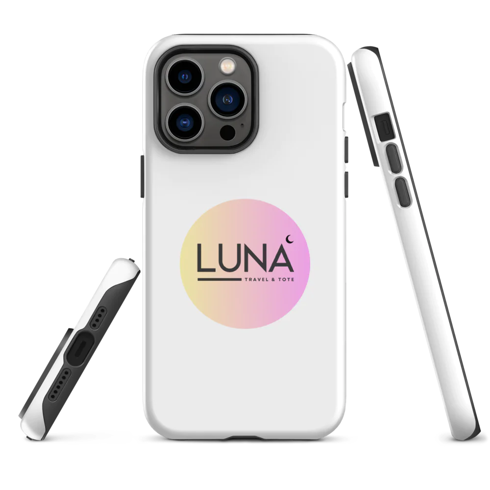 Tough Case for iPhone® 11 to 17 with Luna Travel & Tote Logo