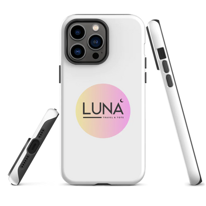 Tough Case for iPhone® 11 to 17 with Luna Travel & Tote Logo