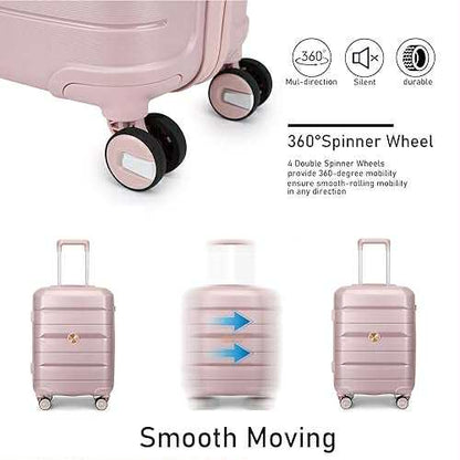 SOMAGO 3-Piece Spinner Luggage Set with TSA Lock – Nude Pink