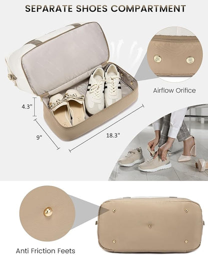 LOVEVOOK Weekender Travel Bag with Toiletry Bag & Shoe Compartment