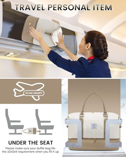 LOVEVOOK Weekender Travel Bag with Toiletry Bag & Shoe Compartment