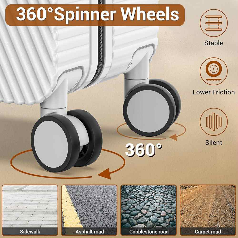 Lightweight Carry-On Hard Shell for Easy Travel - White