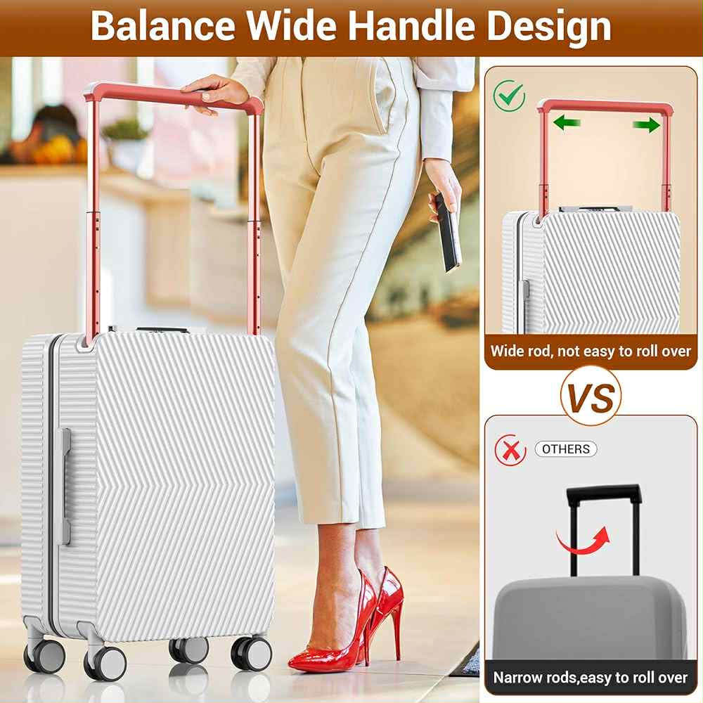 Lightweight Carry-On Hard Shell for Easy Travel - White