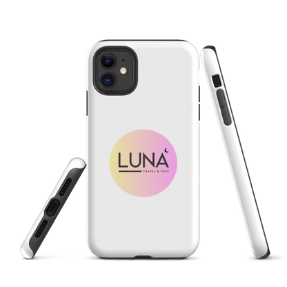 Tough Case for iPhone® 11 to 17 with Luna Travel & Tote Logo