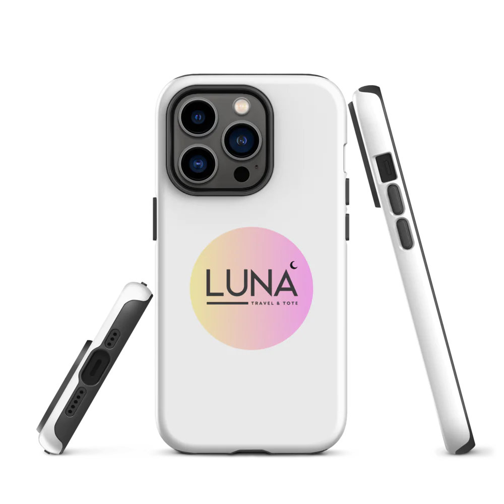 Tough Case for iPhone® 11 to 17 with Luna Travel & Tote Logo