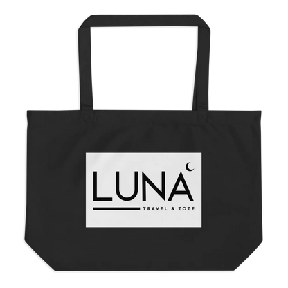 Large Eco Tote with Sleek Black/White Luna Travel & Tote Logo