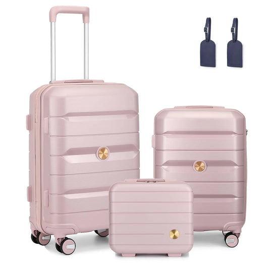 SOMAGO 3-Piece Spinner Luggage Set with TSA Lock – Nude Pink