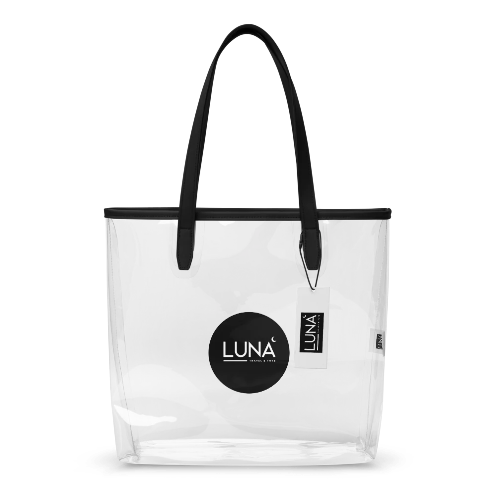 Sleek Clear Tote Bag with Luna Travel & Tote Logo