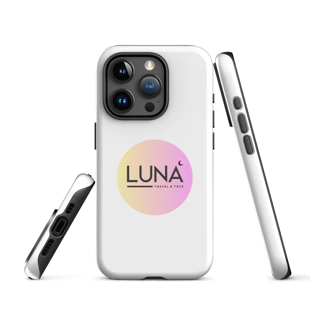 Tough Case for iPhone® 11 to 17 with Luna Travel & Tote Logo