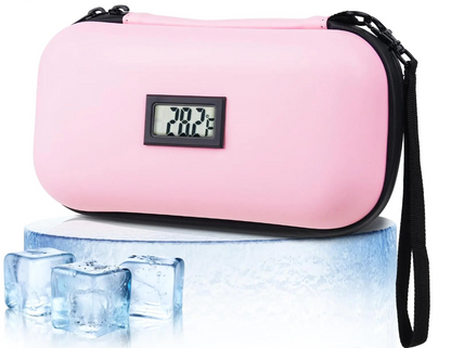 WULUMU Chic Pink Insulin Travel Cooler with Digital Display - TSA Approved