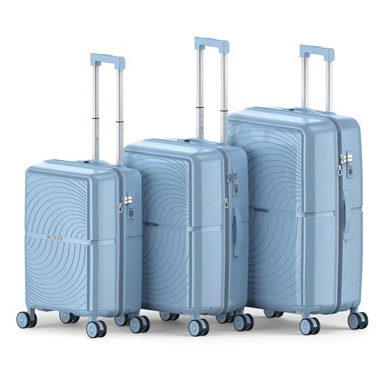NAZHURA Lightweight Luggage Set 3-Piece with TSA Lock - Blue