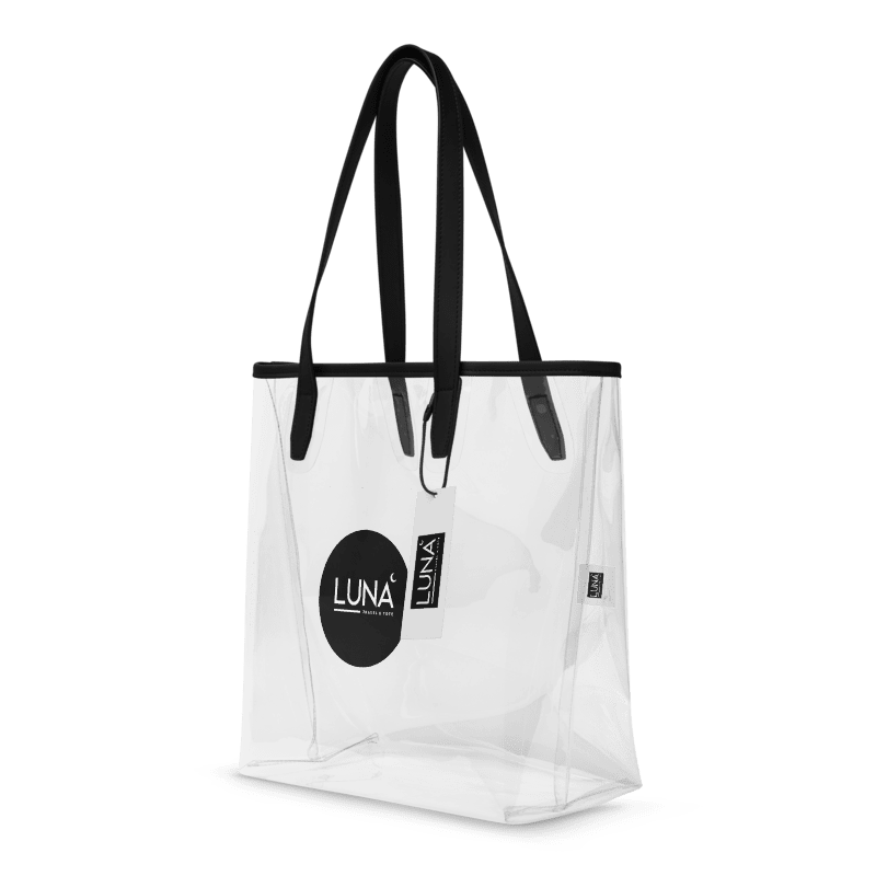 Sleek Clear Tote Bag with Luna Travel & Tote Logo
