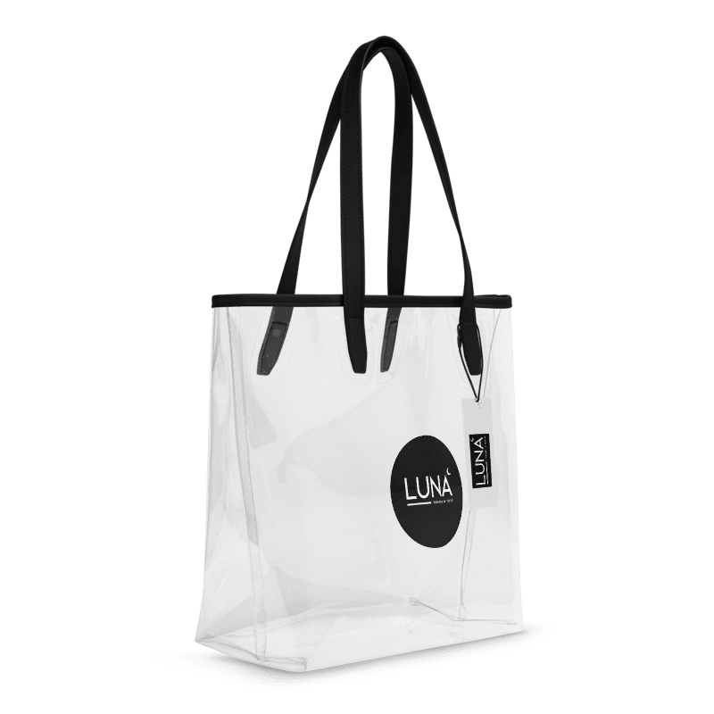 Sleek Clear Tote Bag with Luna Travel & Tote Logo