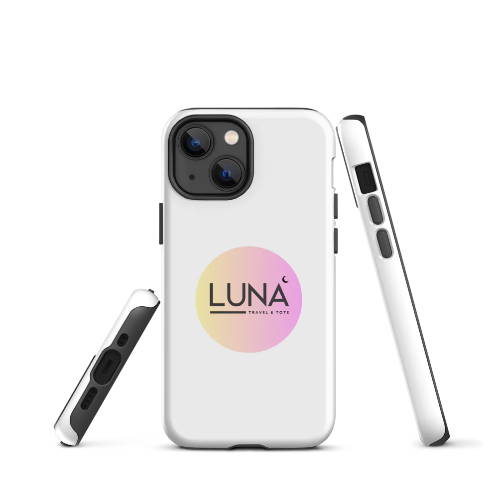Tough Case for iPhone® 11 to 17 with Luna Travel & Tote Logo