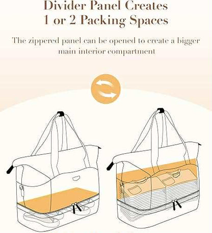 MISSNINE Stylish Expandable Weekender with Shoe Pocket - Pink