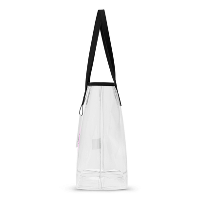 Chic Clear Tote Bag with Luna Travel & Tote Pink Logo