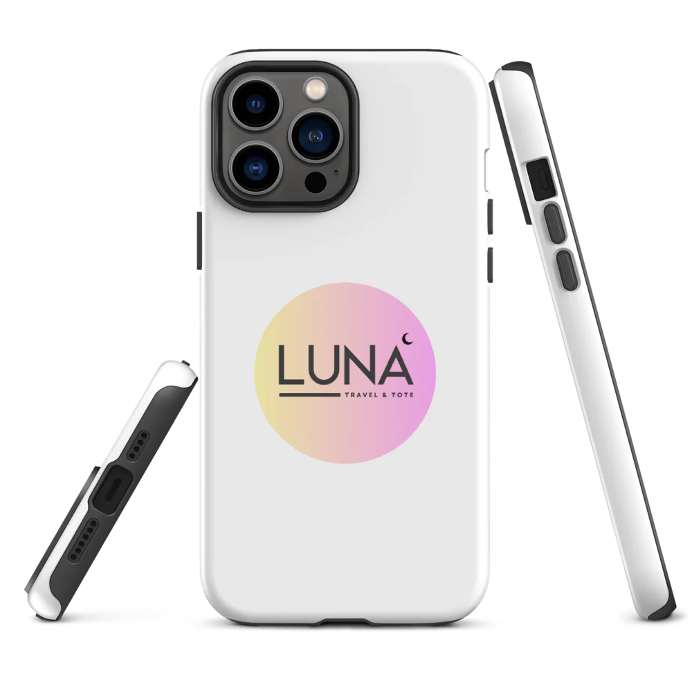 Tough Case for iPhone® 11 to 17 with Luna Travel & Tote Logo