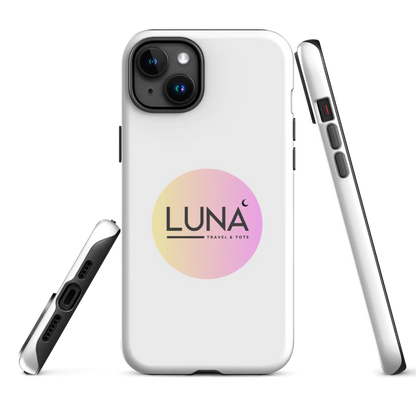 Tough Case for iPhone® 11 to 17 with Luna Travel & Tote Logo