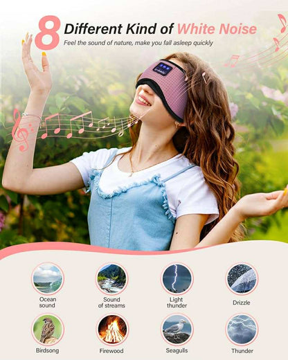 Sleep Mask 3D White Noise Sounds Inbulit or Connect Bluetooth Playlist