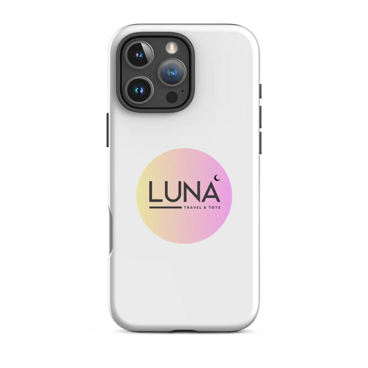 Tough Case for iPhone® 11 to 17 with Luna Travel & Tote Logo