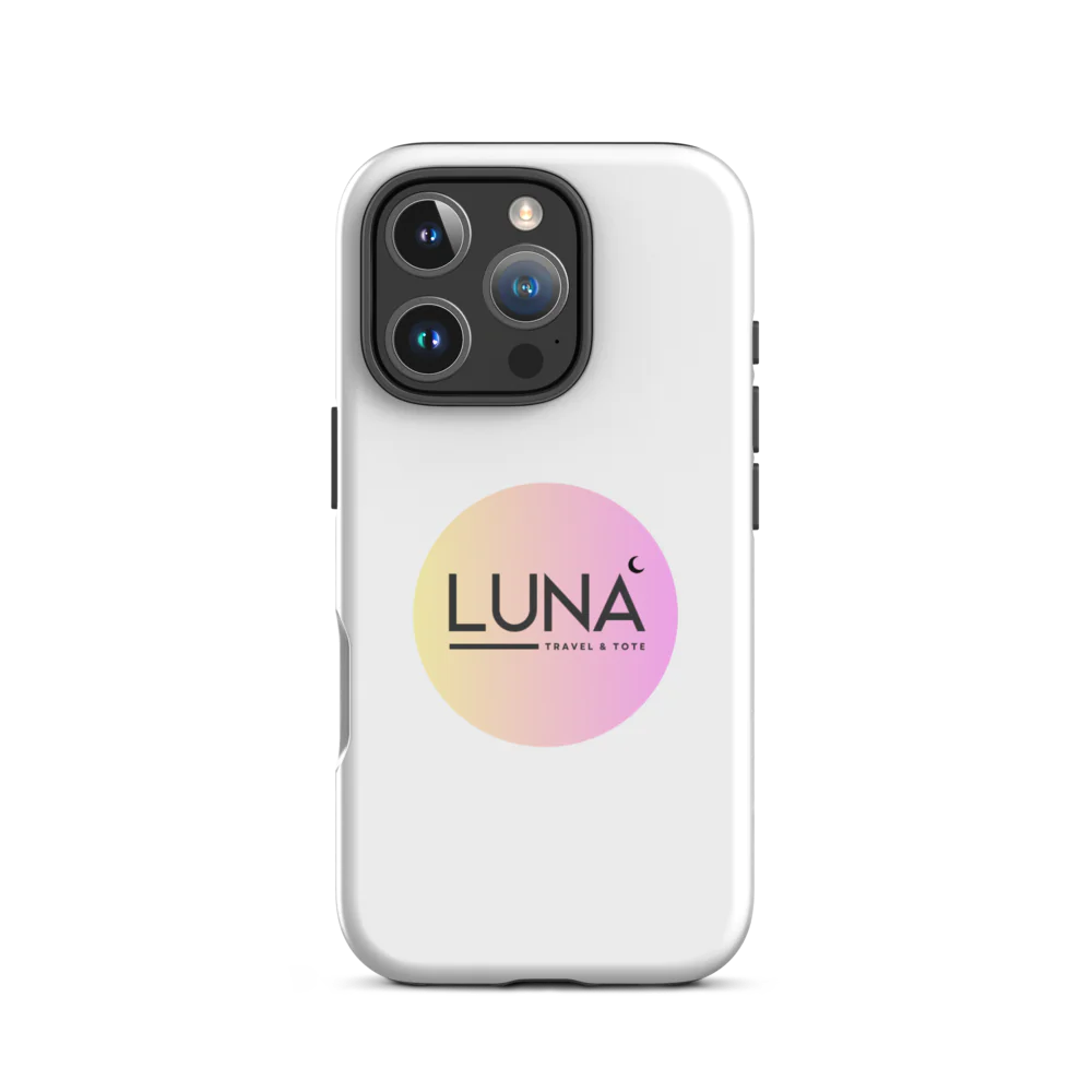 Tough Case for iPhone® 11 to 17 with Luna Travel & Tote Logo