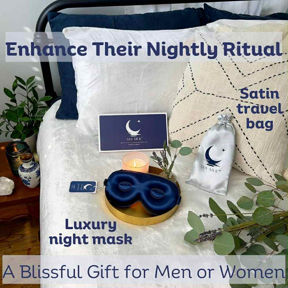 Sia 100% Silk Sleep Mask – Total Blackout & Lash-Friendly Luxury