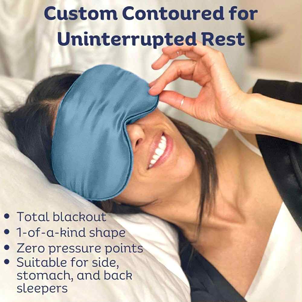 Sia 100% Silk Sleep Mask – Total Blackout & Lash-Friendly Luxury