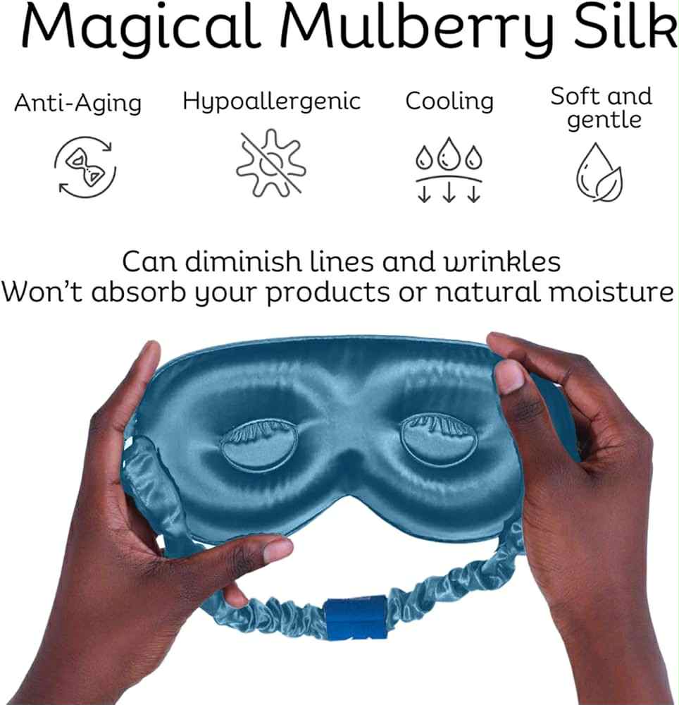 Sia 100% Silk Sleep Mask – Total Blackout & Lash-Friendly Luxury