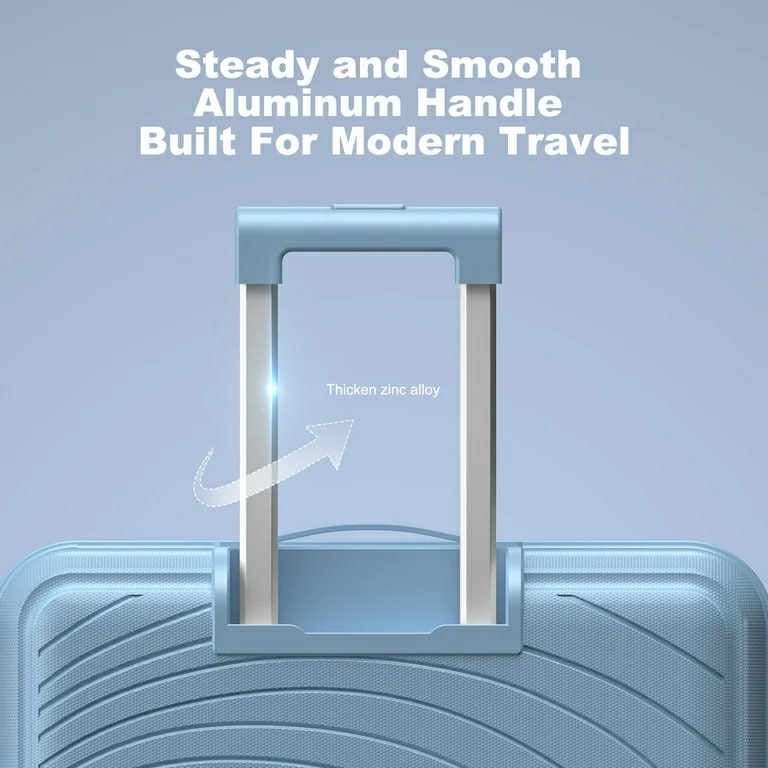 NAZHURA Lightweight Luggage Set 3-Piece with TSA Lock - Blue