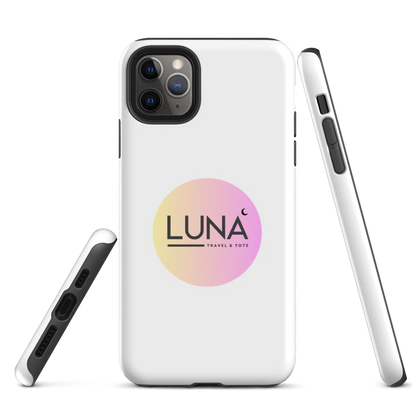 Tough Case for iPhone® 11 to 17 with Luna Travel & Tote Logo