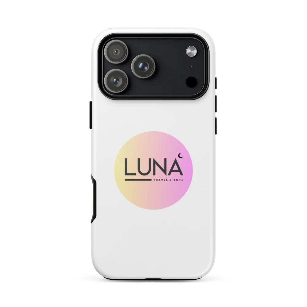Tough Case for iPhone® 11 to 17 with Luna Travel & Tote Logo