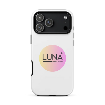 Tough Case for iPhone® 11 to 17 with Luna Travel & Tote Logo