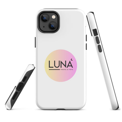 Tough Case for iPhone® 11 to 17 with Luna Travel & Tote Logo