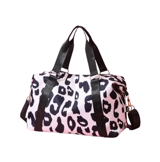 Luxe Leopard Print Travel Tote – Stylish & Practical