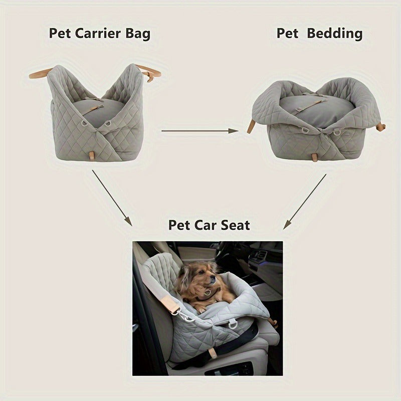 Luxury Pet Carrier 3-in-1 Bed, Bag or Pet Travel Seat