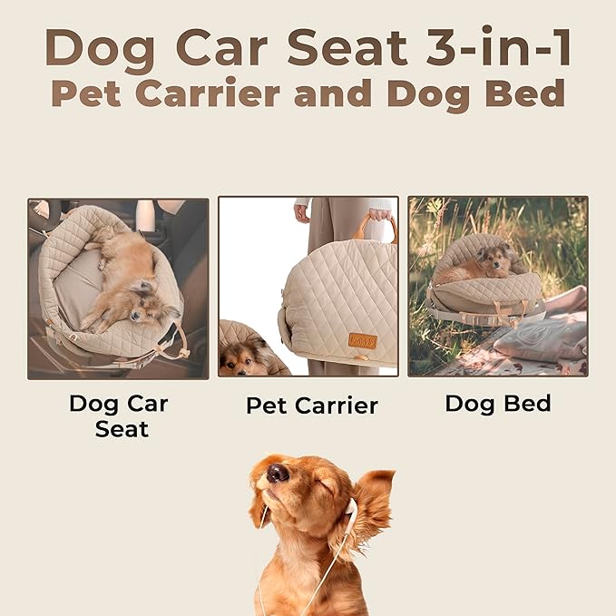 Luxury Pet Carrier 3-in-1 Bed, Bag or Pet Travel Seat