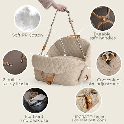 Luxury Pet Carrier 3-in-1 Bed, Bag or Pet Travel Seat