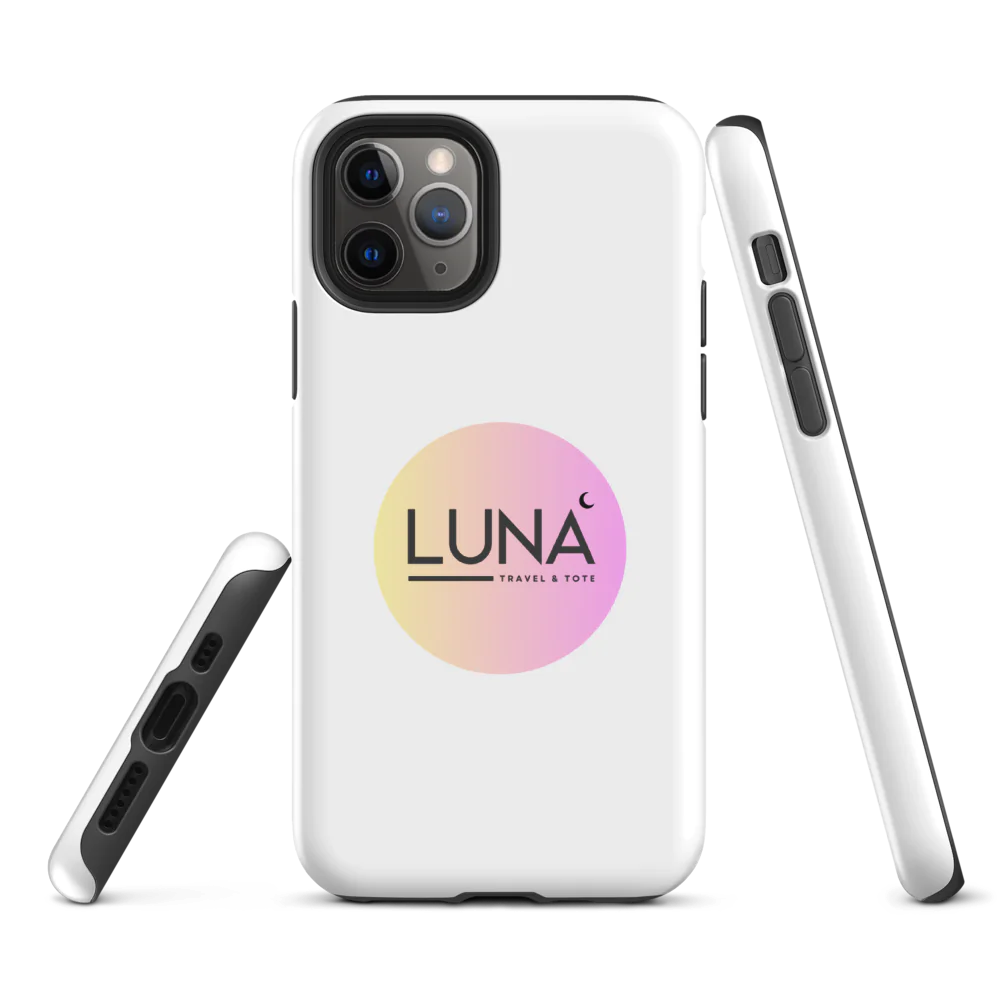 Tough Case for iPhone® 11 to 17 with Luna Travel & Tote Logo