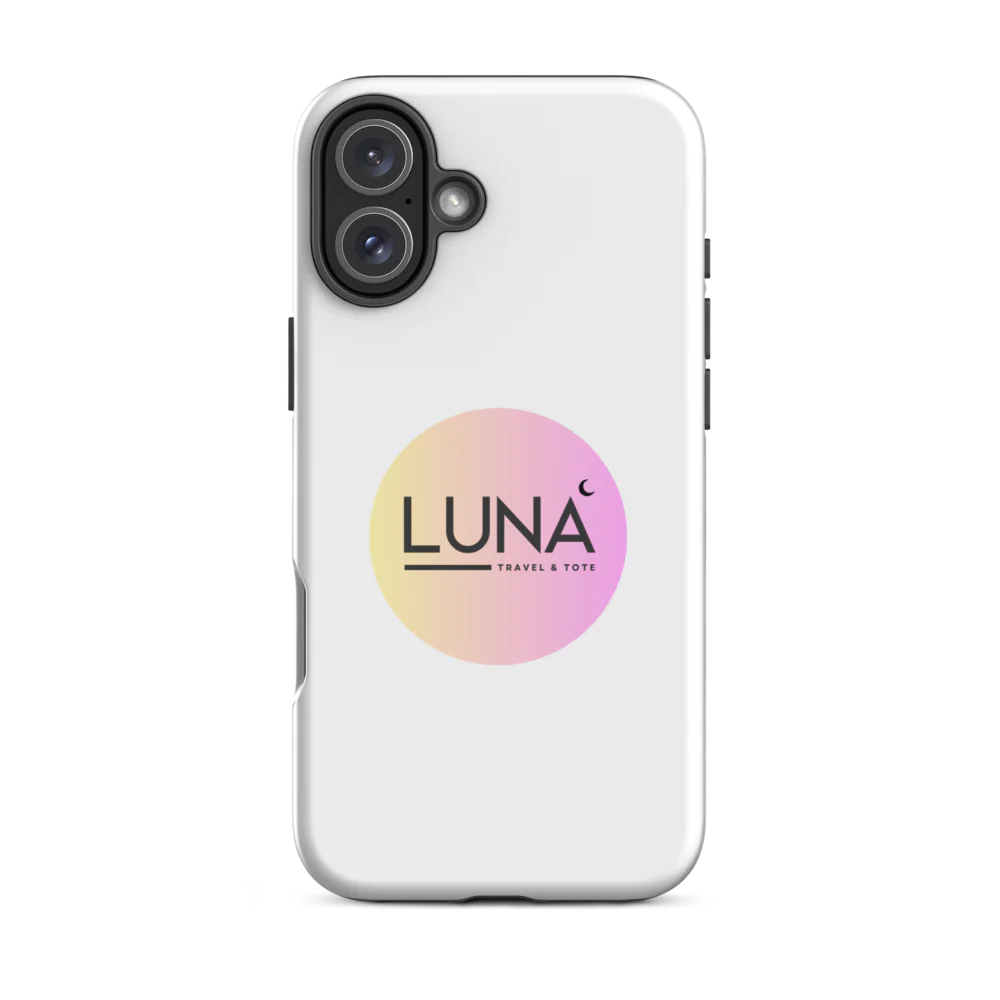 Tough Case for iPhone® 11 to 17 with Luna Travel & Tote Logo